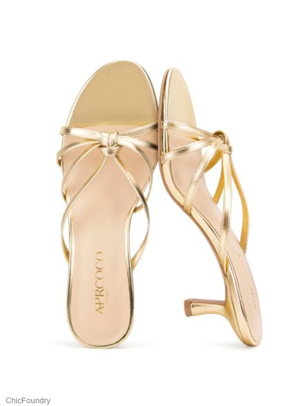 Women's Strappy Kitten Heels Knotted Open Toe Slip On Mule Heeled Sandals